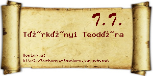 Tárkányi Teodóra névjegykártya